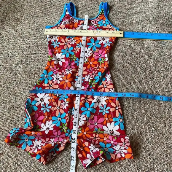 GK Floral Print Girl Sportswear Gymnastics Suits Size XS - Picture 2 of 4